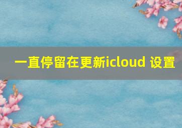 一直停留在更新icloud 设置